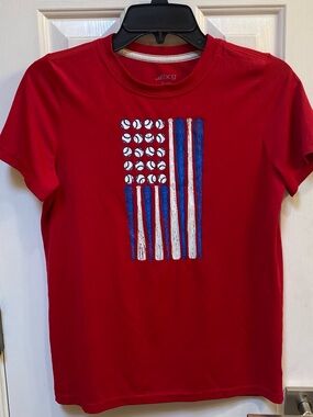 BCG Kids' USA Baseball Flag Graphic Performance Tee Shirt T-Shirt Size Large VGC